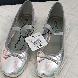 Mixit Silver Flats with Bow Accent